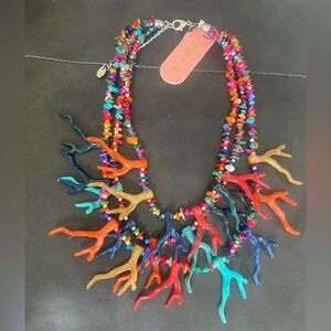 NWT Piper K Coral, Colorful Beaded Necklace